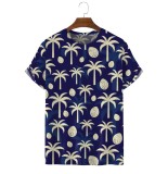 Men's Coconut Palm Tree Print Short Sleeve T-Shirt